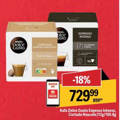 Kafa Dolce Gusto Espresso Intenso, Cortado Nescafe,112g/100.8g