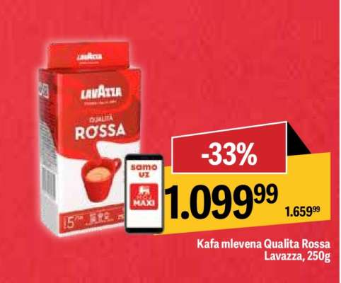 Kafa mlevena Qualita Rossa lavazza 250g
