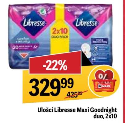 Ulošci Libresse Maxi Goodnight duo 2x10