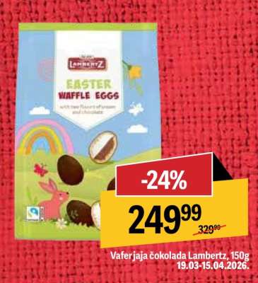 Vafer jaja čokolada Lambertz, 150g