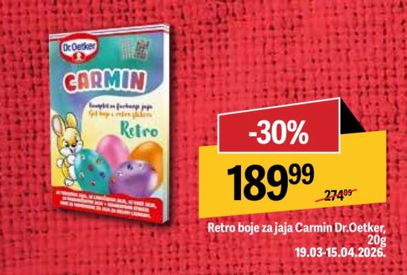Retro boje za jaja Carmin Dr.Oetker, 20g