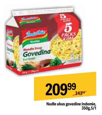 Nudle ukus govedine Indomie, 350g, 5/1