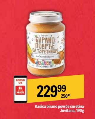 Kašica birano povrće ćuretina Juvitana, 190g