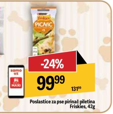 Poslastice za pse pirinač piletina Friskies, 42g