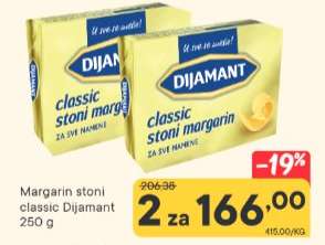 Margarin stoni classic Dijamant 250 g