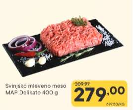 Svinjsko mleveno meso MAP Delikato 400 g