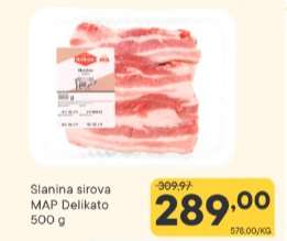 Slanina sirova MAP Delikato 500 g