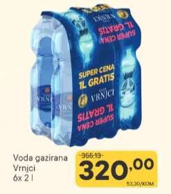 Voda gazirana Vrnci 6x2 l