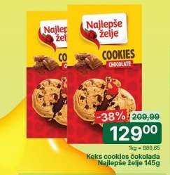 Keks cookies čokolada Najlepše želje 145g