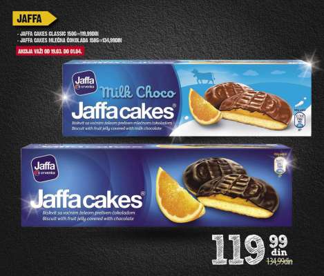 JAFFA CAKES MLEČNA ČOKOLADA, 150G