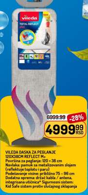 Vileda Daska za peglanje 120x38cm Reflect M+