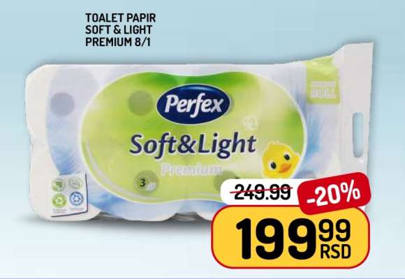 TOALET PAPIR SOFT&LIGHT PREMIUM 8/1