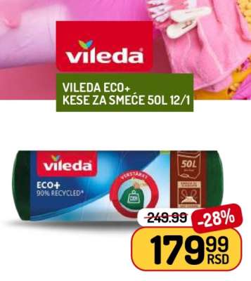 Vileda Eco+ Kese za smeće 50L 12/1
