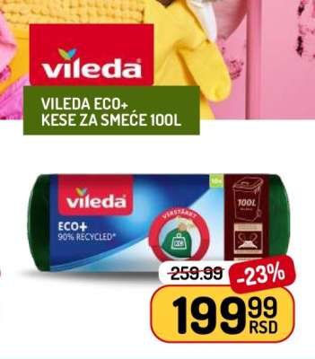 Vileda Eco+ Kese za smeće 100L