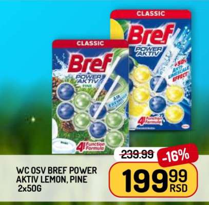 WC OSV BREF POWER AKTIV LEMON, PINE 2x50G