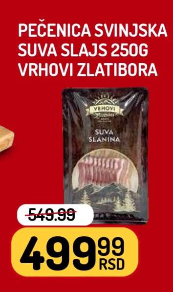 Pečenica svinjska suva slajs 250g Vrhovi Zlatibora