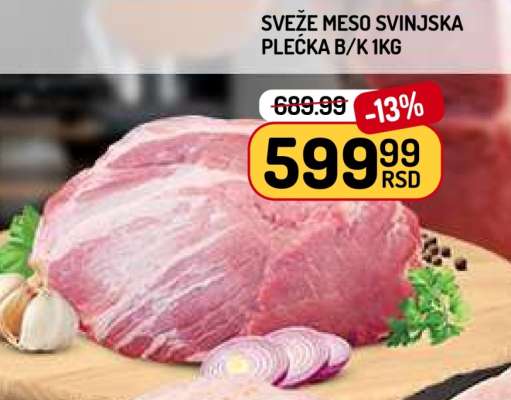 SVEŽE MESO SVINJSKA PLEĆKA B/K 1kg