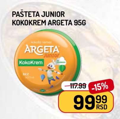 Pašteta Junior Kokokrem Argeta, 95g