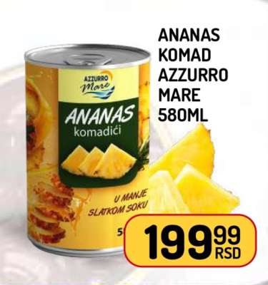 Ananas Komadići Azzurro Mare 580ml