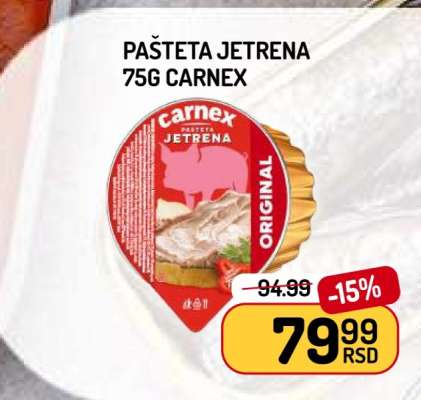 Pašteta Jetrena 75g Carnex