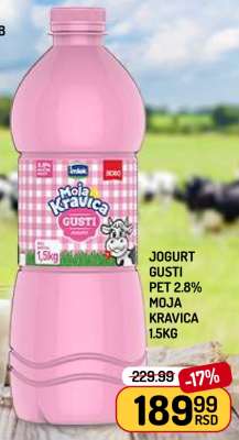 JOGURT GUSTI PET 2.8% MOJA KRAVICA 1.5kg
