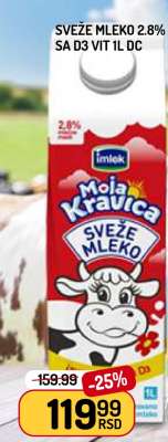 SVEŽE MLEKO 2.8% SA D3 VIT 1L DC