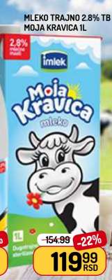 Mleko trajno 2.8% TB Moja Kravica 1L
