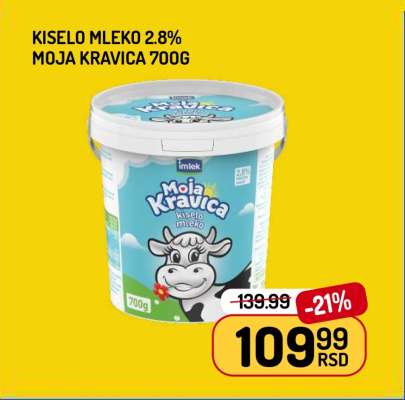 Kiselo mleko 2.8 % Moja kravica 700g