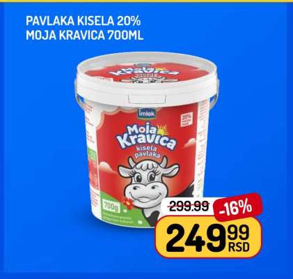 Pavlaka kisela 20% Moja kravica 700ml