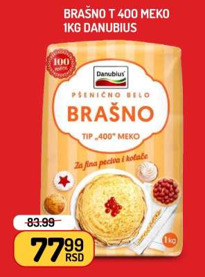 Brašno T-400 meko 1kg Danubius