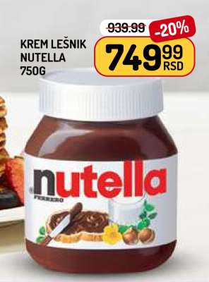 KREM LEŠNIK NUTELLA 750G