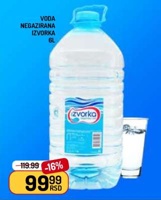 Voda negazirana Izvorka 6l