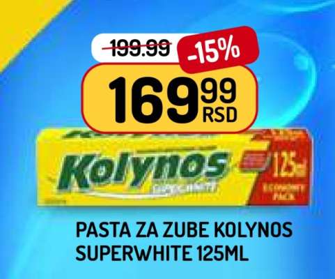 PASTA ZA ZUBE KOLYNOS SUPERWHITE 125ML