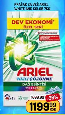 Prašak za veš Ariel White and Color 7kg