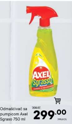 Odmašćivač sa pumpicom Axel Sgraso 750 ml