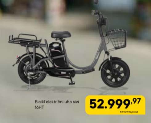 Bicikl električni uho sivi 16HT