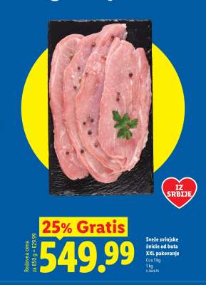Sveže svinjske šnicle od buta XXL pakovanje