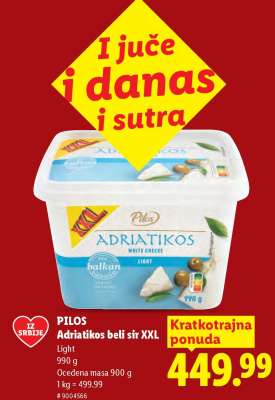 PILOS Adriatikos beli sir XXL