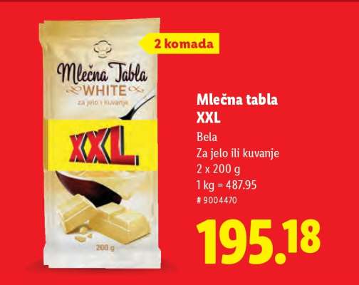 Mlečna tabla XXL