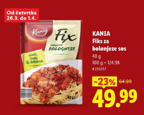 Kania Fiks za bolonjeze sos