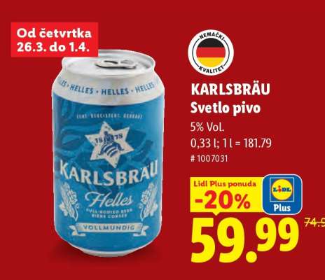 Karlsbräu Světlé pivo
