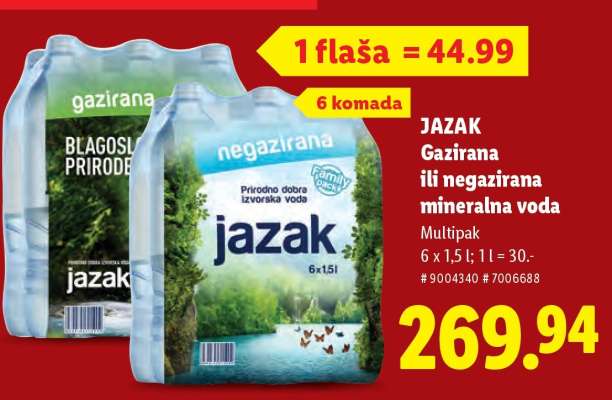 JAZAK Gazirana ili negazirana mineralna voda