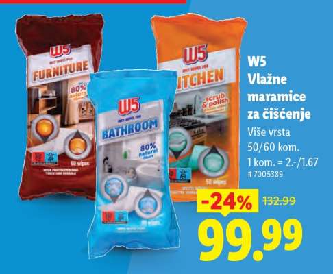 W5 Vlažne maramice za čišćenje