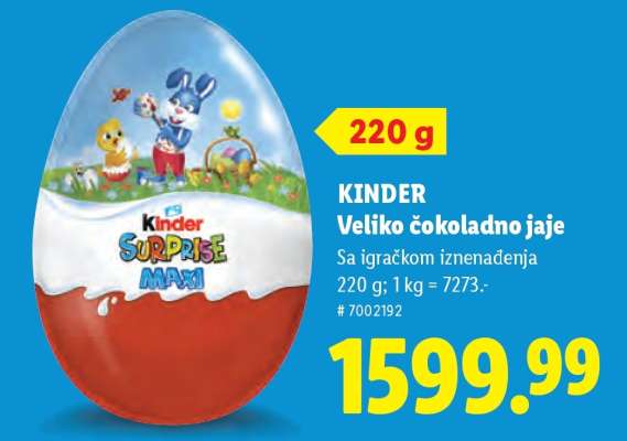 Kinder veliko čokoladno jaje