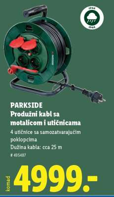 PARKSIDE Produžni kabl sa motalicom i utičnicama