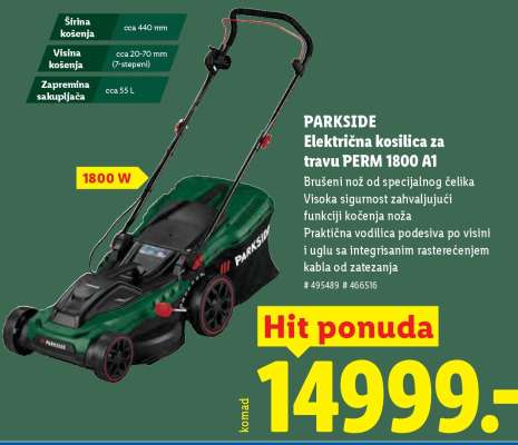 PARKSIDE Električna kosilica za travu PERM 1800 A1