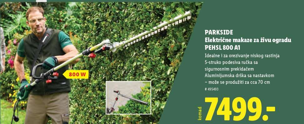 PARKSIDE Električne makaze za živu ogradu PEHSl 800 A1