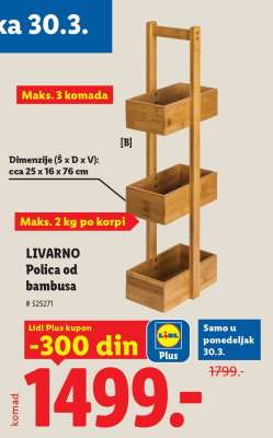 LIVARNO Polica od bambusa