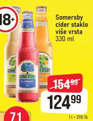 Somersby cider staklo više vrsta 330 ml