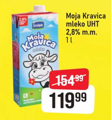 Moja Kravica mleko UHT 2,8 % m.m.